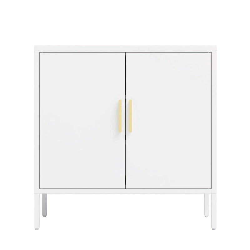 Armoire de rangement de garage en acier verrouillable avec 2 portes et 2 étagères réglables