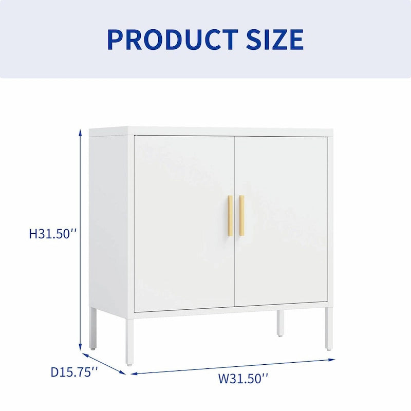 Armoire de rangement de garage en acier verrouillable avec 2 portes et 2 étagères réglables