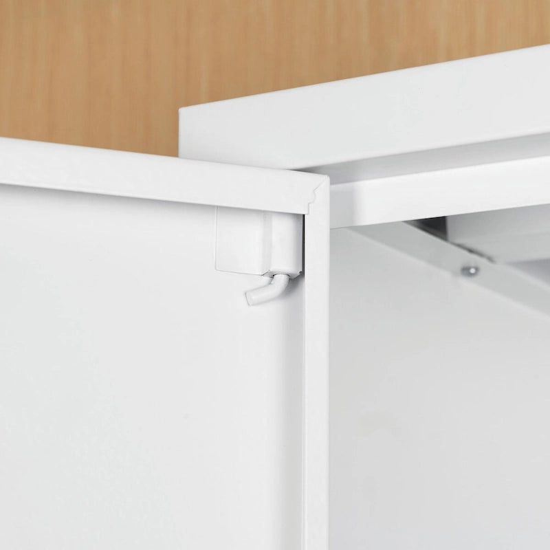 Armoire de rangement de garage en acier verrouillable avec 2 portes et 2 étagères réglables