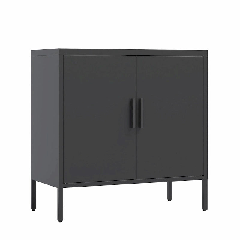 Armoire de rangement de garage en acier verrouillable avec 2 portes et 2 étagères réglables