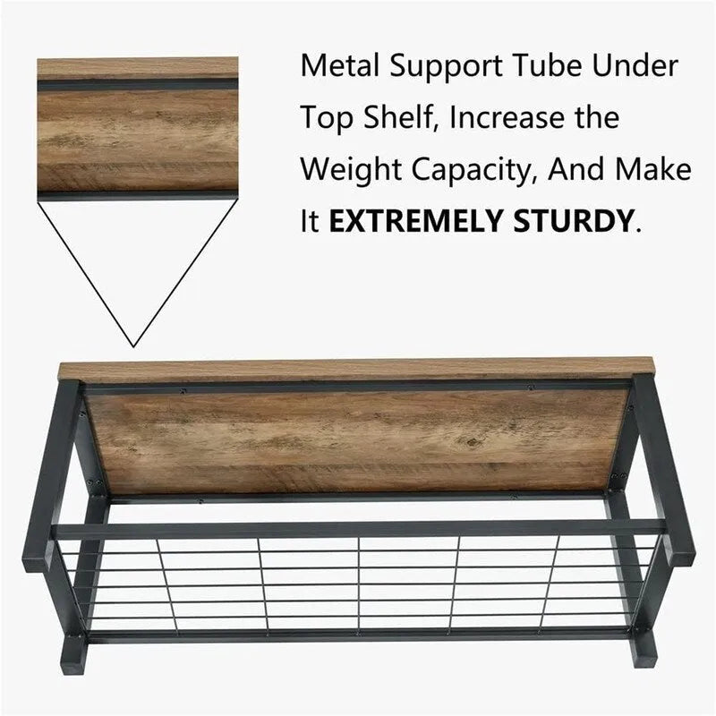 Banc d'entrée industriel – 35,5 P x 110 L x 45,7 H cm