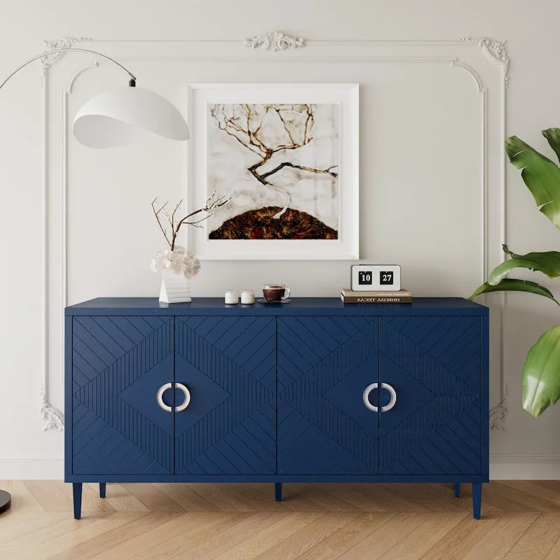 Armoire de rangement à 4 portes élégante et fonctionnelle
