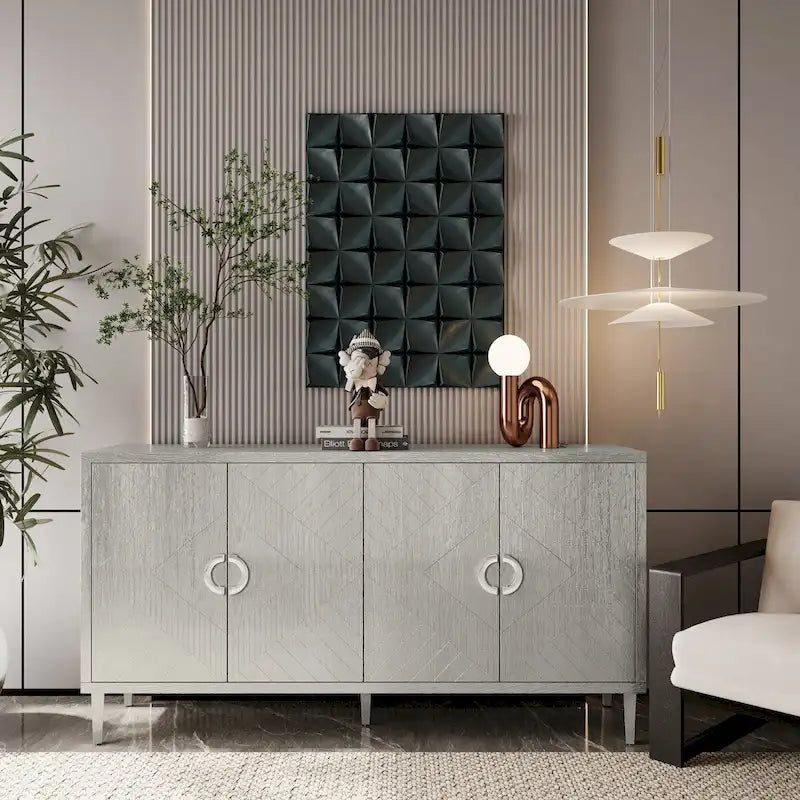 Armoire de rangement à 4 portes élégante et fonctionnelle