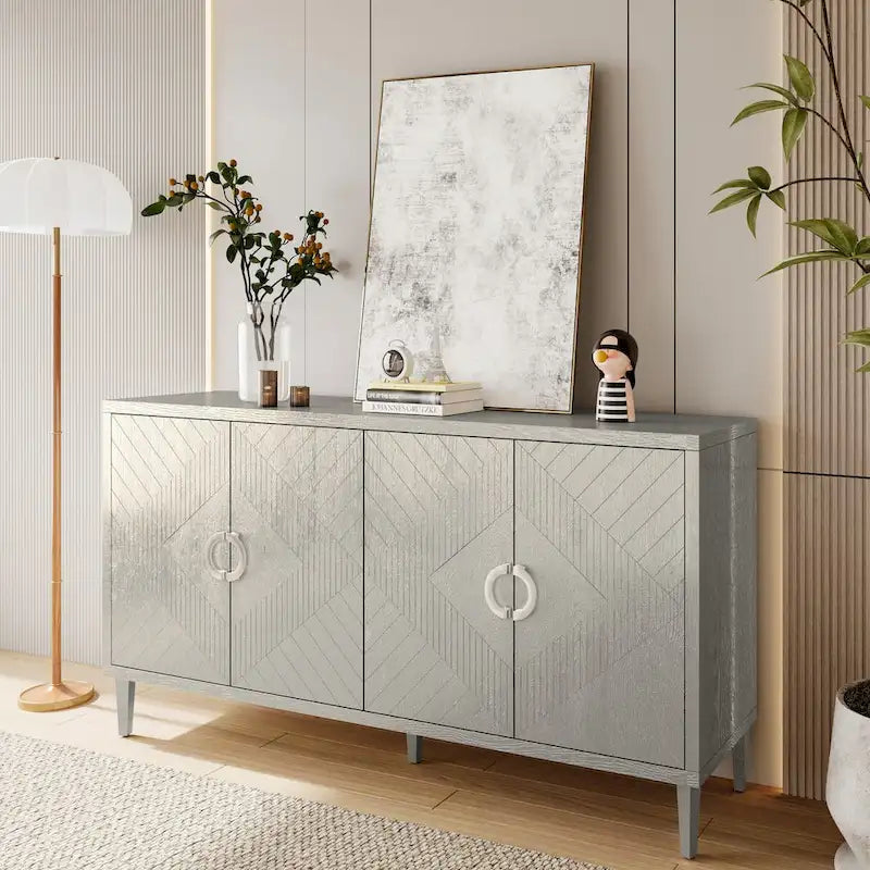 Armoire de rangement à 4 portes élégante et fonctionnelle