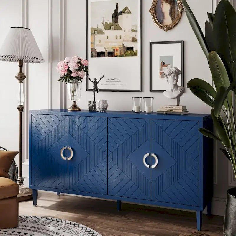 Armoire de rangement à 4 portes élégante et fonctionnelle