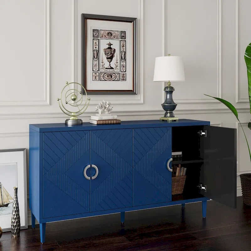 Armoire de rangement à 4 portes élégante et fonctionnelle