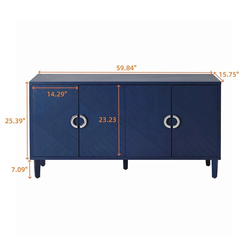 Armoire de rangement à 4 portes élégante et fonctionnelle