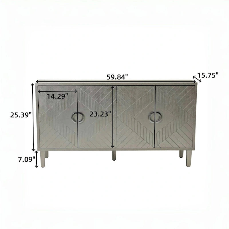 Armoire de rangement à 4 portes élégante et fonctionnelle