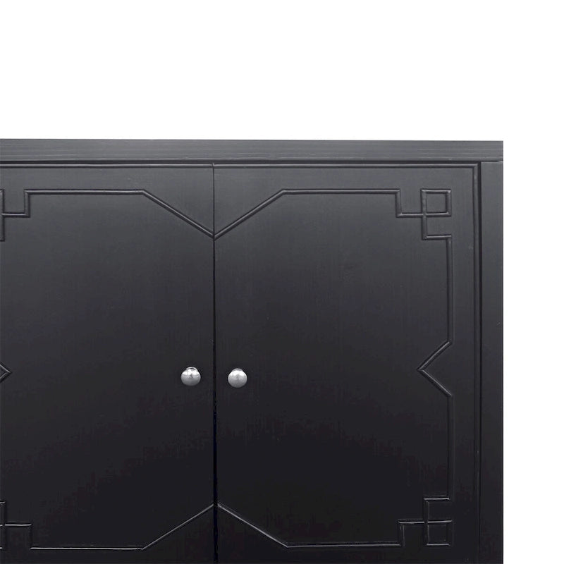 Armoire d'appoint 4 portes en bois buffet de rangement