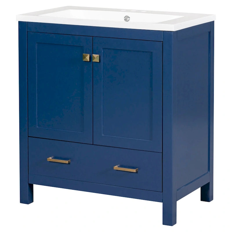 Meuble de rangement de salle de bain avec 2 portes et un tiroir