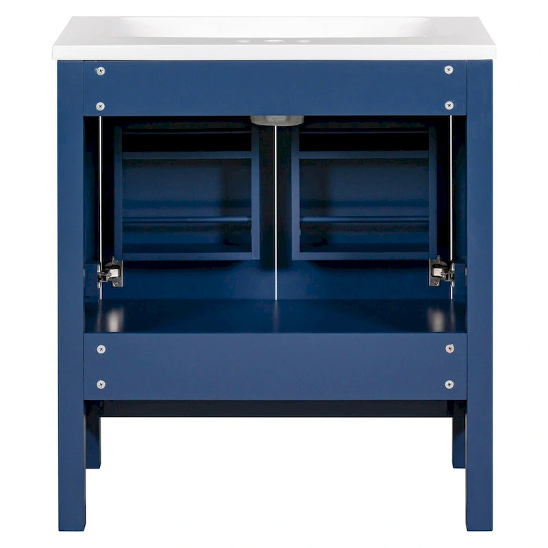 Meuble de rangement de salle de bain avec 2 portes et un tiroir