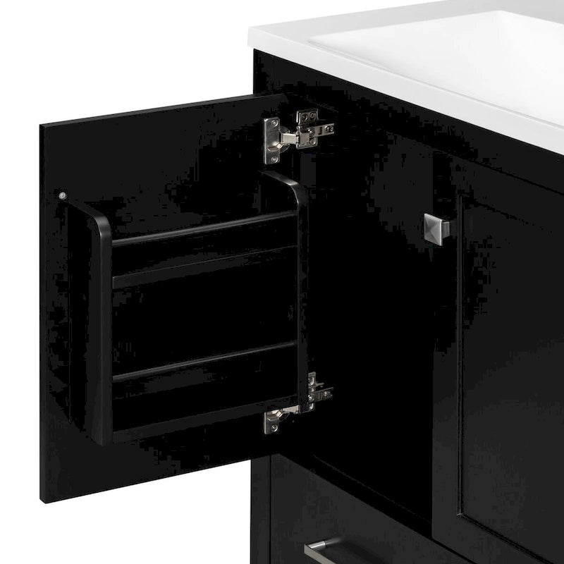 Meuble de rangement de salle de bain avec 2 portes et un tiroir
