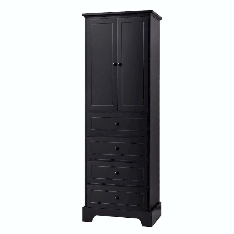Armoire de rangement avec 2 portes et 4 tiroirs