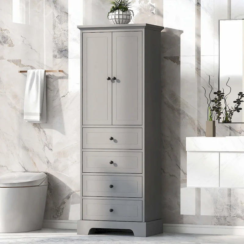 Armoire de rangement avec 2 portes et 4 tiroirs