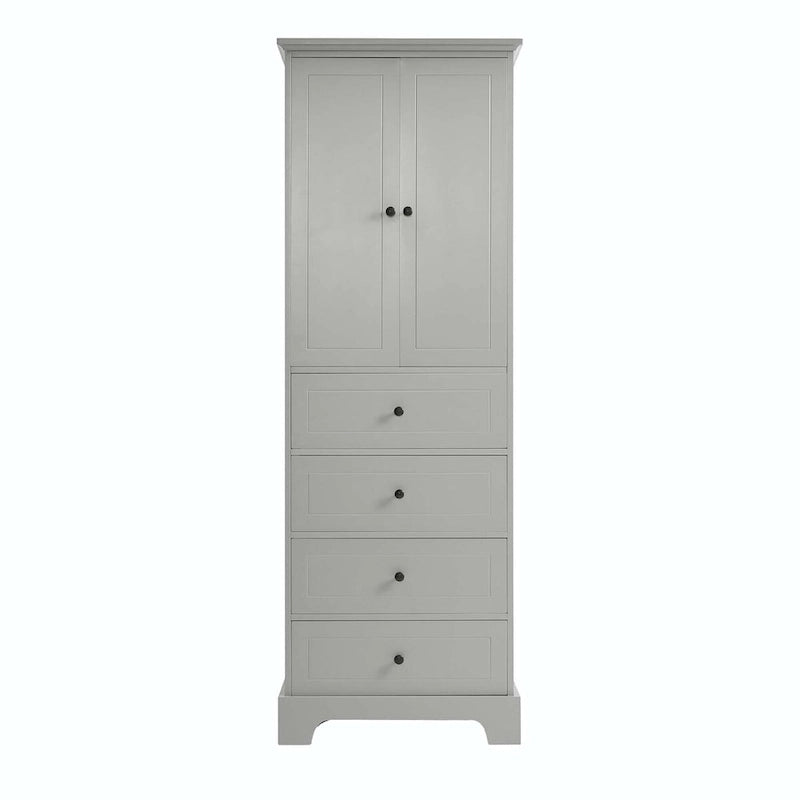 Armoire de rangement avec 2 portes et 4 tiroirs