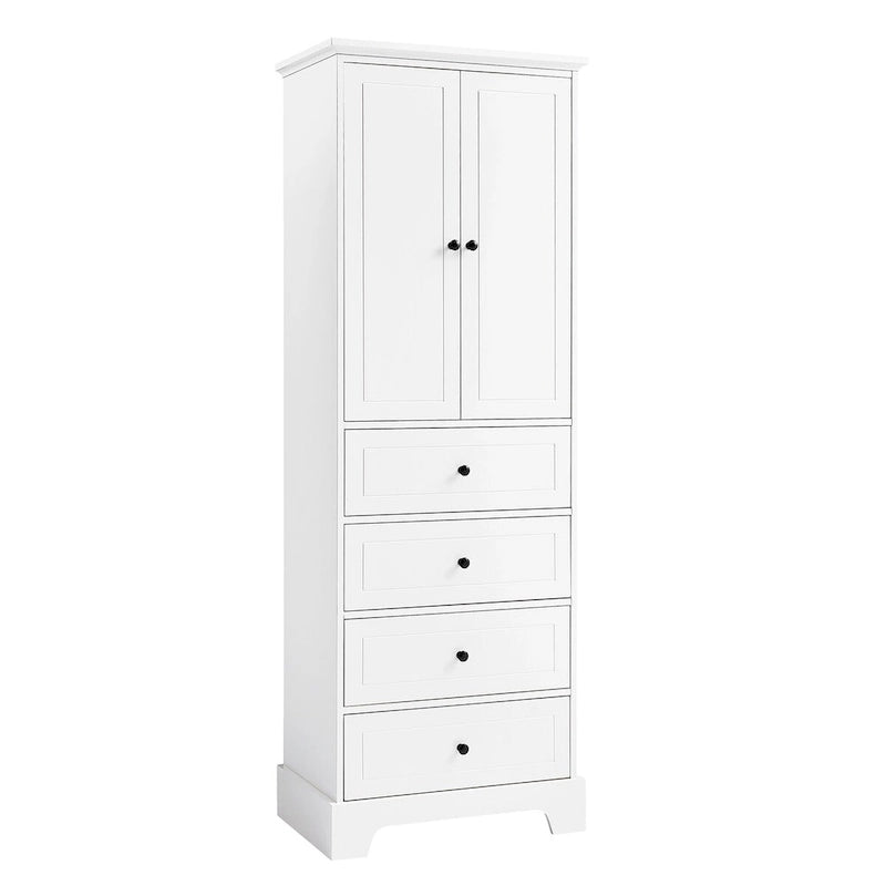 Armoire de rangement avec 2 portes et 4 tiroirs