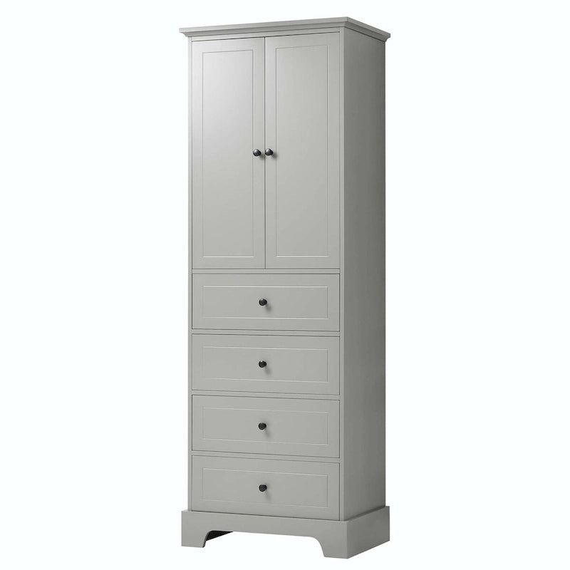Armoire de rangement avec 2 portes et 4 tiroirs