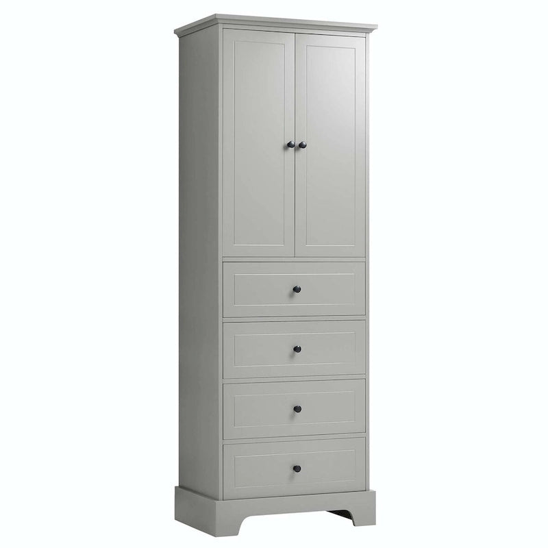 Armoire de rangement avec 2 portes et 4 tiroirs