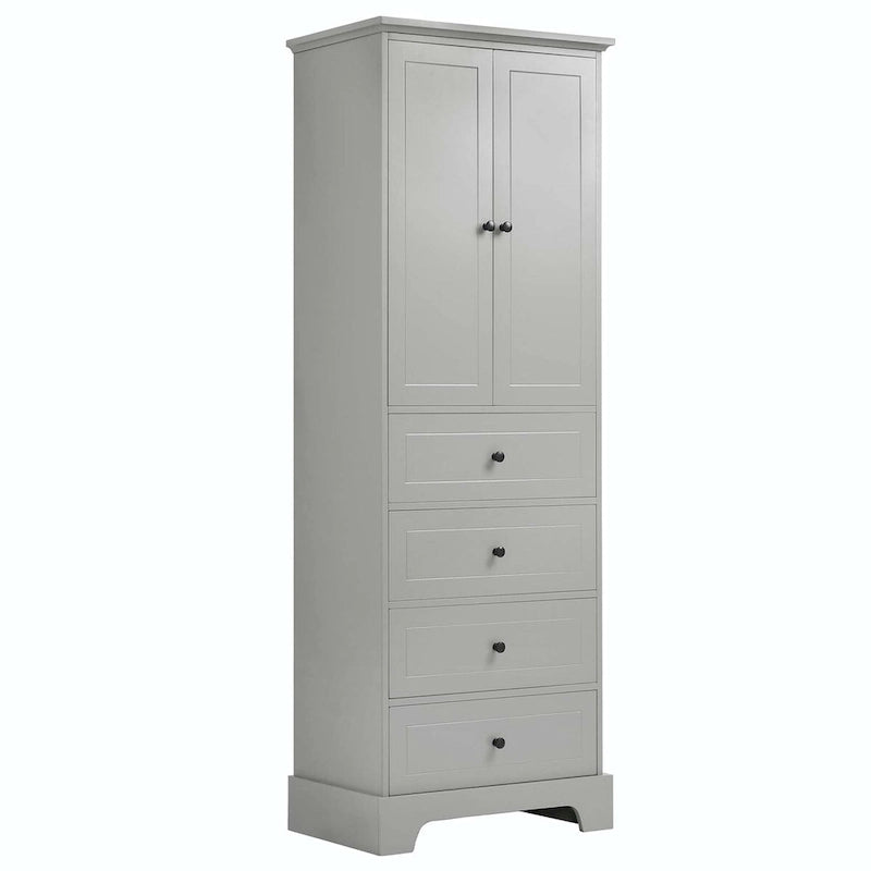 Armoire de rangement avec 2 portes et 4 tiroirs