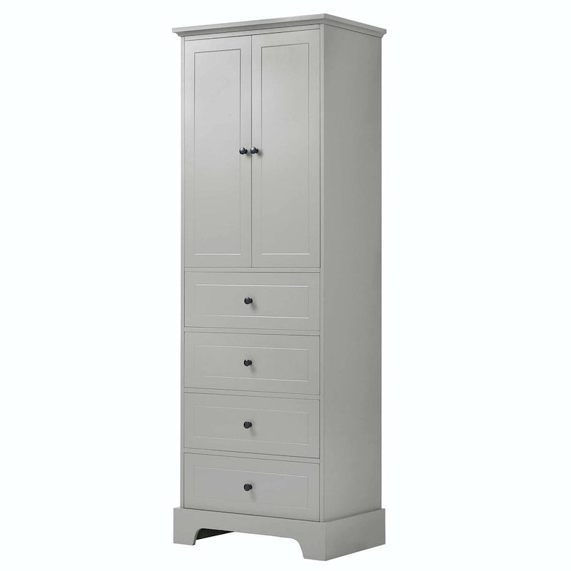 Armoire de rangement avec 2 portes et 4 tiroirs
