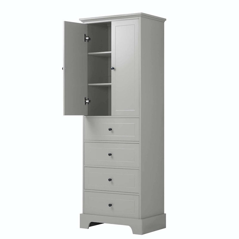 Armoire de rangement avec 2 portes et 4 tiroirs