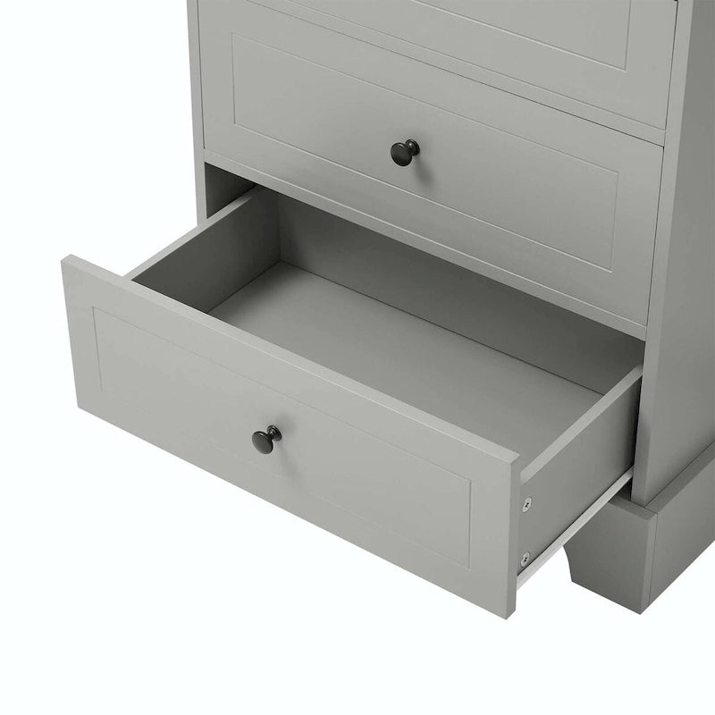 Armoire de rangement avec 2 portes et 4 tiroirs