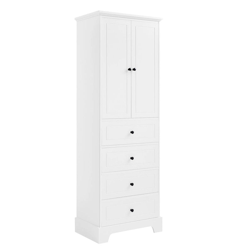 Armoire de rangement avec 2 portes et 4 tiroirs