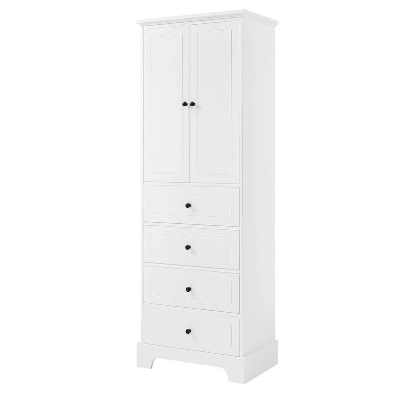 Armoire de rangement avec 2 portes et 4 tiroirs