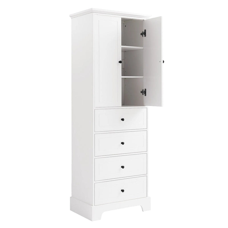 Armoire de rangement avec 2 portes et 4 tiroirs