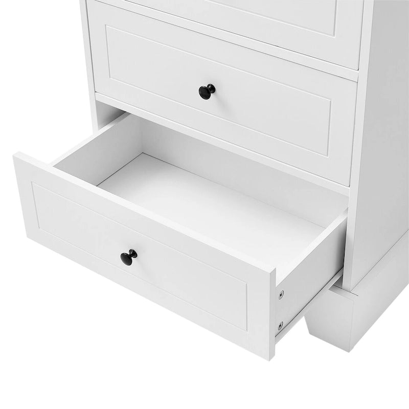 Armoire de rangement avec 2 portes et 4 tiroirs