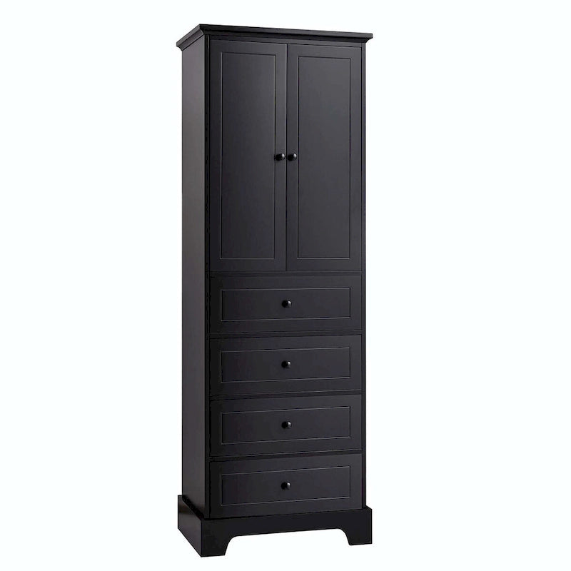 Armoire de rangement avec 2 portes et 4 tiroirs