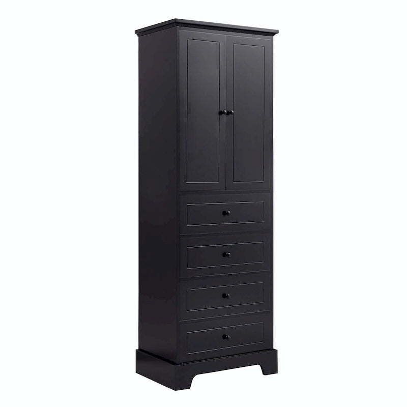 Armoire de rangement avec 2 portes et 4 tiroirs