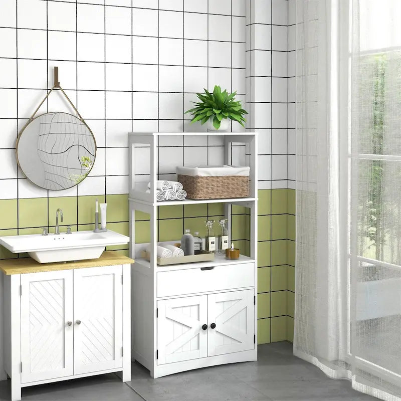 Meuble bas de salle de bain style ferme