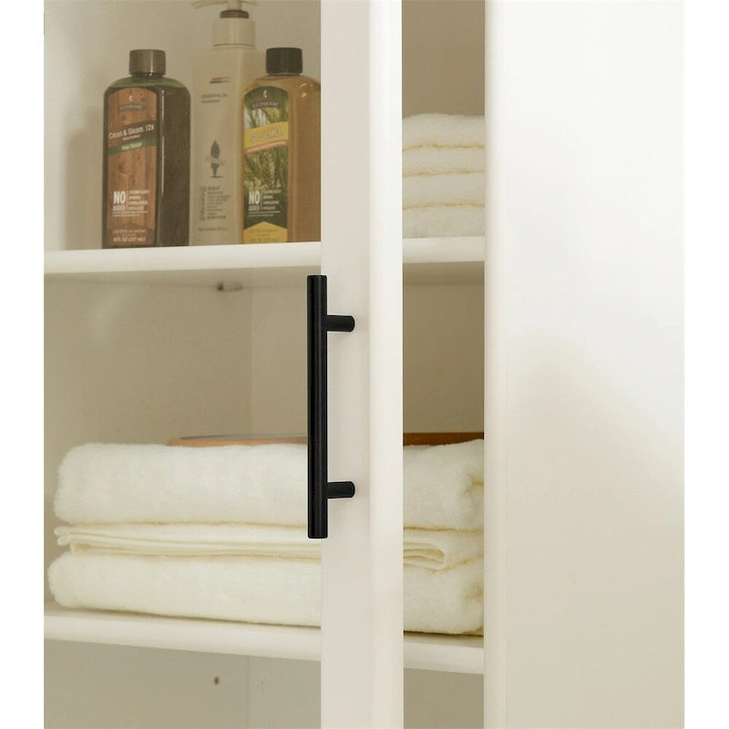 Meuble de rangement de salle de bain avec étagères réglables