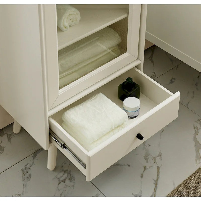 Meuble de rangement de salle de bain avec étagères réglables