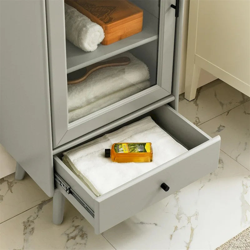 Meuble de rangement de salle de bain avec étagères réglables