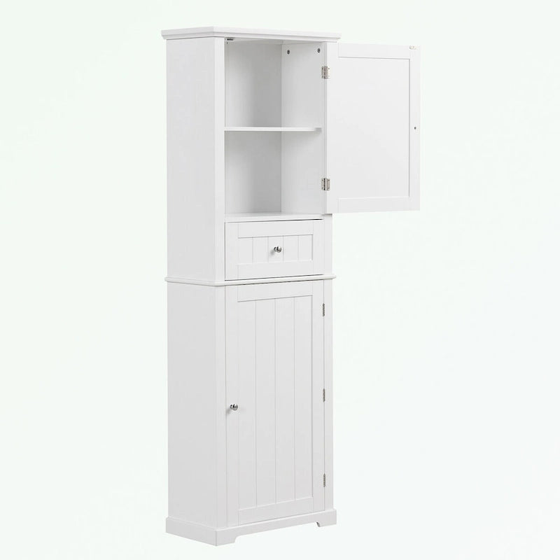 Meuble de Rangement de Salle de Bain avec Tiroir et Étagère Réglable