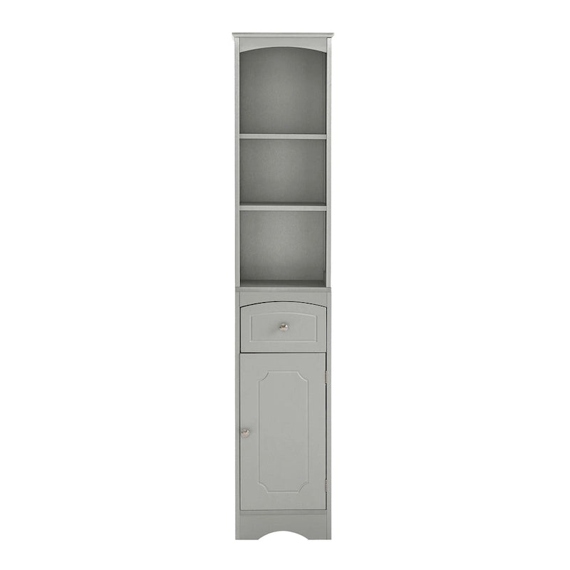 Meuble de salle de bain haut, meuble de rangement autonome avec tiroir, panneau MDF, étagère réglable