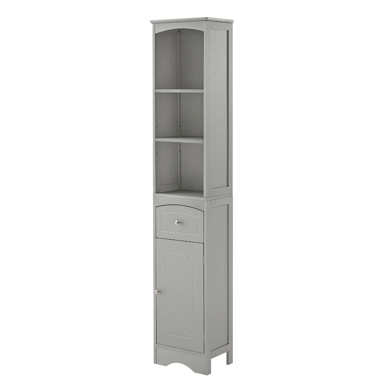 Meuble de salle de bain haut, meuble de rangement autonome avec tiroir, panneau MDF, étagère réglable