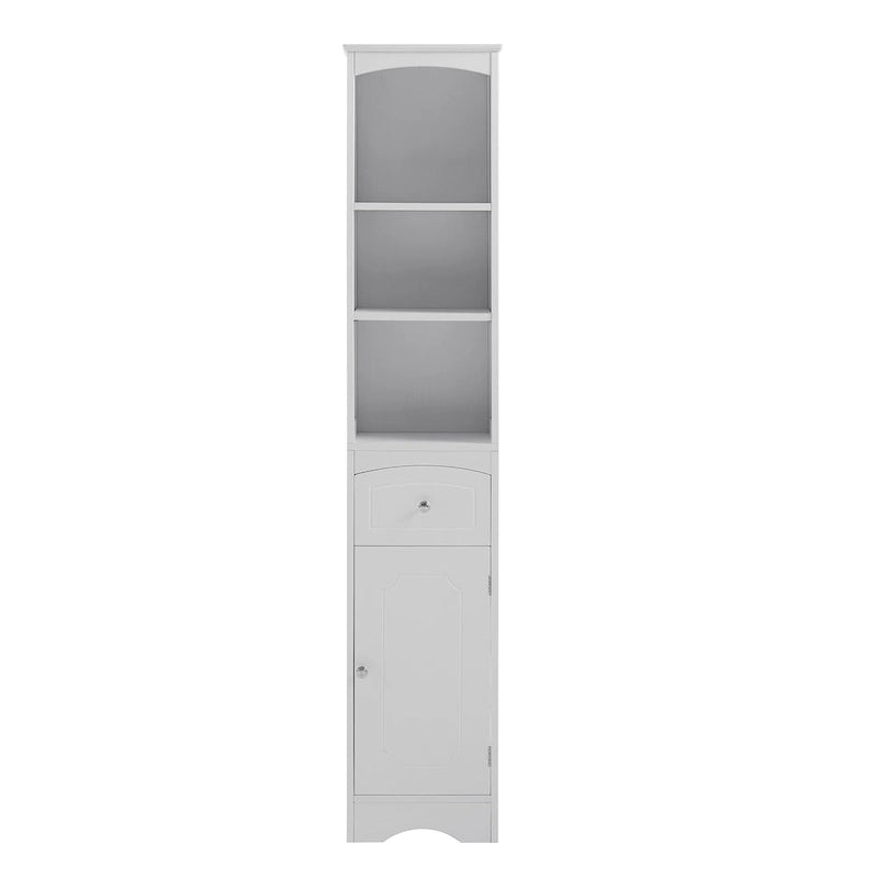Meuble de salle de bain haut, meuble de rangement autonome avec tiroir, panneau MDF, étagère réglable