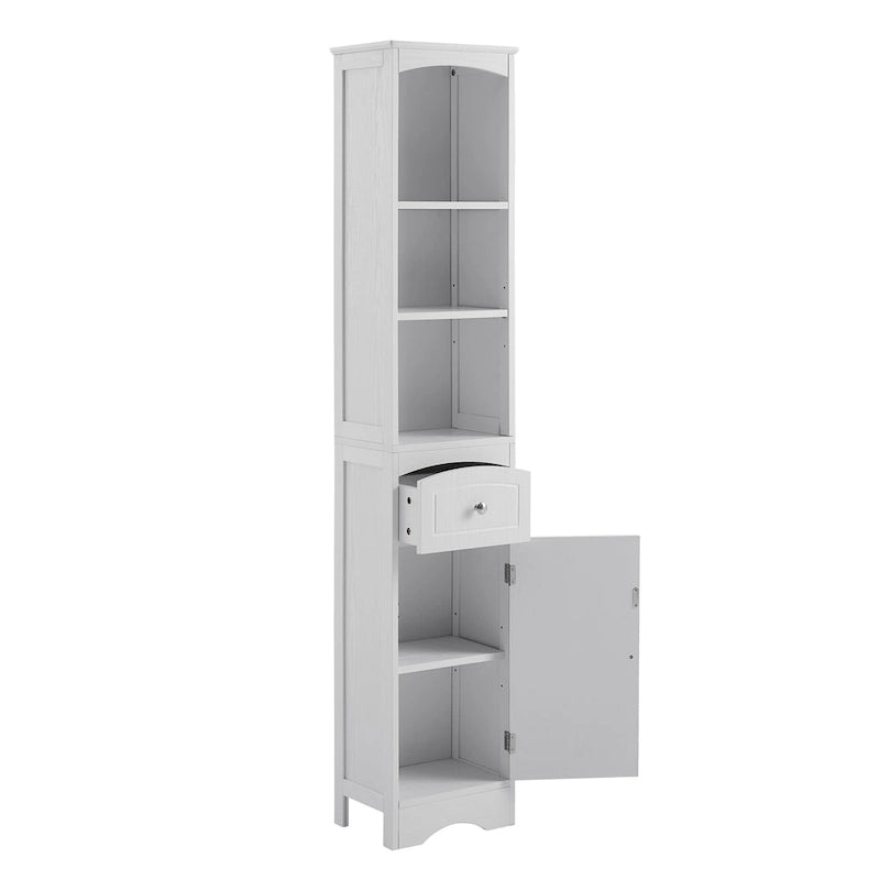 Meuble de salle de bain haut, meuble de rangement autonome avec tiroir, panneau MDF, étagère réglable