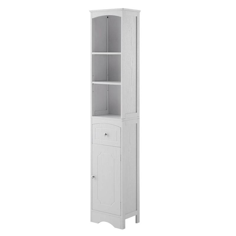 Meuble de salle de bain haut, meuble de rangement autonome avec tiroir, panneau MDF, étagère réglable