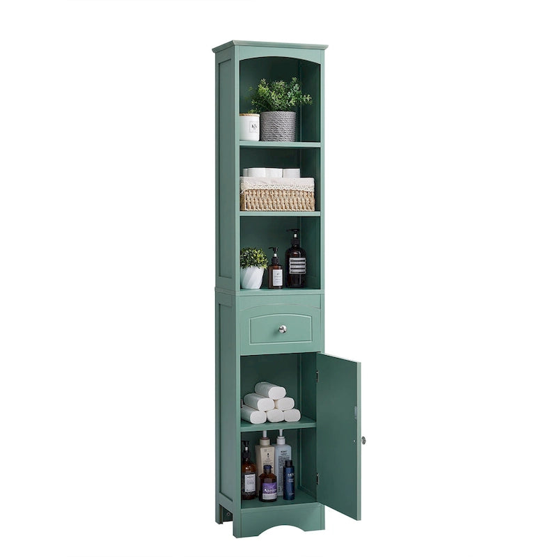 Meuble de salle de bain haut, meuble de rangement autonome avec tiroir, panneau MDF, étagère réglable