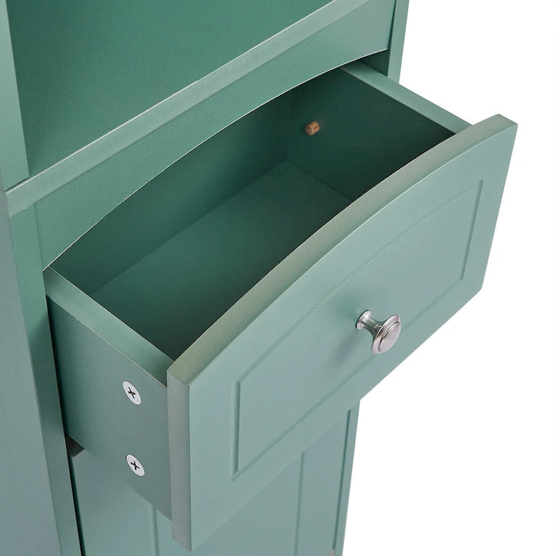 Meuble de salle de bain haut, meuble de rangement autonome avec tiroir, panneau MDF, étagère réglable