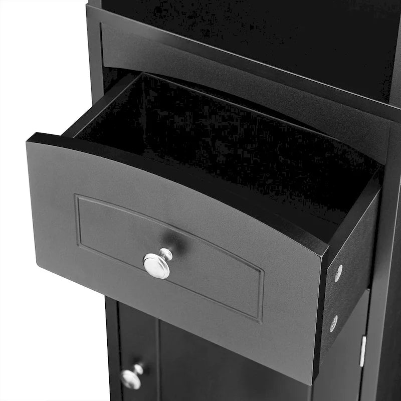 Meuble de salle de bain haut, meuble de rangement autonome avec tiroir, panneau MDF, étagère réglable