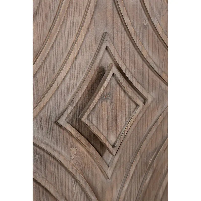 Buffet Vaisselier avec Pieds en Bois Massif 60 Cabinet avec 4 Portes Diamant à Motif Convexe et 2 Étagères