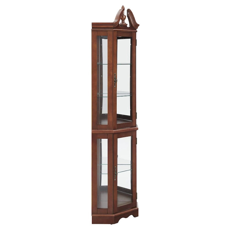 Vitrine d'angle Curio avec lumières (ampoule E26 non incluse)
