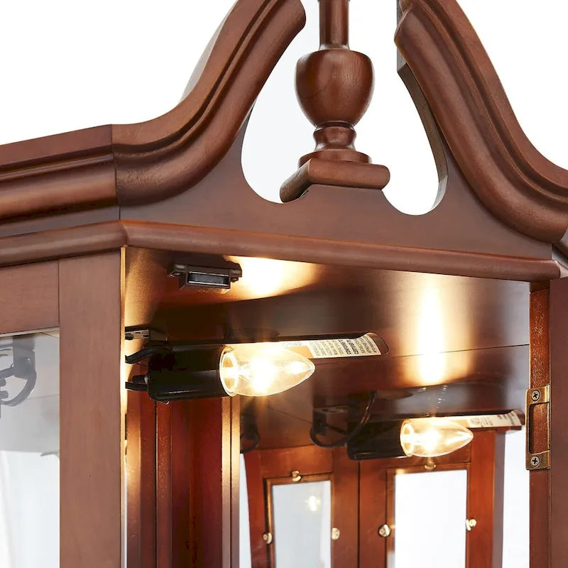 Vitrine d'angle Curio avec lumières (ampoule E26 non incluse)