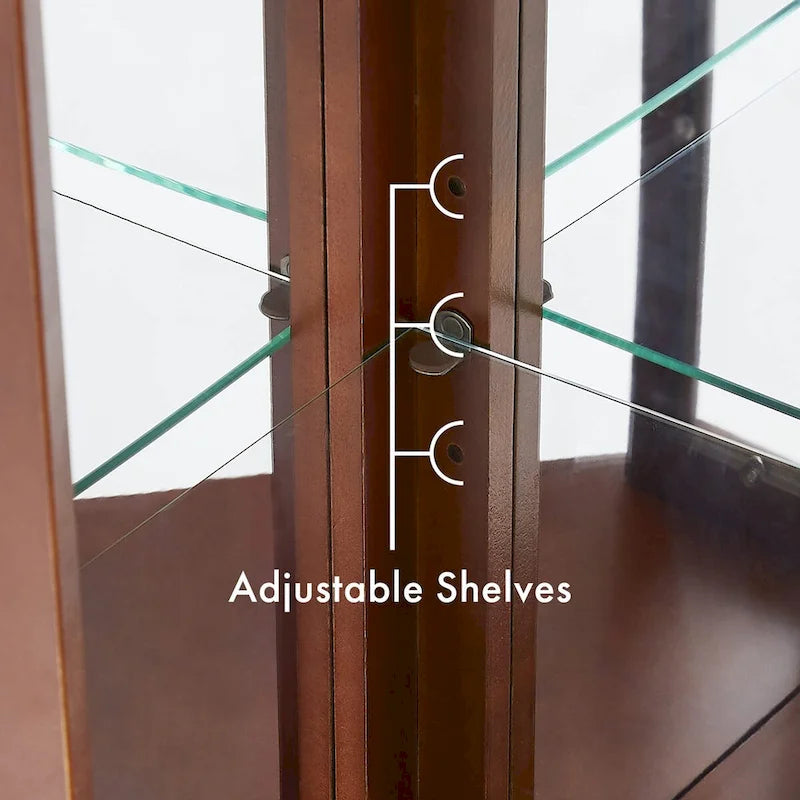 Vitrine d'angle Curio avec lumières (ampoule E26 non incluse)