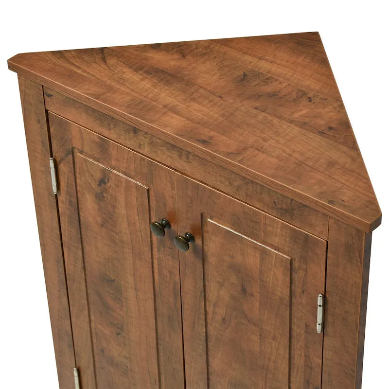 Meuble de rangement d'angle pour salle de bain avec étagères réglables